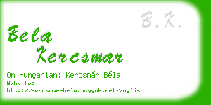 bela kercsmar business card
